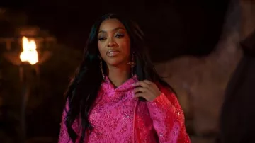 Akira Woke Up Like This Brocade Sweatshirt Dress worn by Porsha Williams as seen in The Traitors (S04E01)