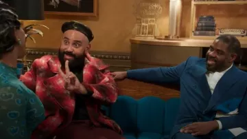 Avec Les Filles Geo Pattern Double Breasted coat worn by Yam Yam Arocho as seen in The Traitors (S04E01)