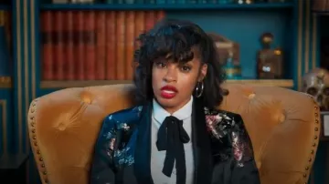 Zara Green Floral Blazer worn by Tiffany Mitchell as seen in The Traitors (S04E01)