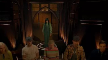 Reiss Priya Twill High-Rise Flared Trousers worn by Claudia Winkleman as seen in The Traitors (S04E03)