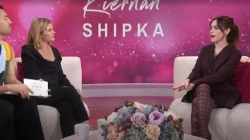 Thome Browne Funmix Argyle Sheer Tights worn by Kiernan Shipka as seen in Today on January 8, 2026