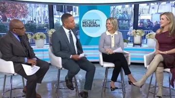 Toteme Leather Over-the-knee Boots worn by Melissa Roxburgh as seen in Today on January 8, 2026