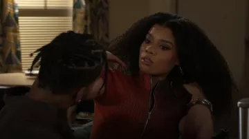 Jordan Short Sleeve Zip Cardigan worn by Eva Thomas (Ambyr Michelle) as seen in Beyond the Gates (S01E198)