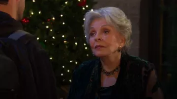 Chico's Travelers™ Collection Burnout Velvet Jacket worn by Susan Seaforth Hayes as seen in Days of our Lives on December 23, 2025