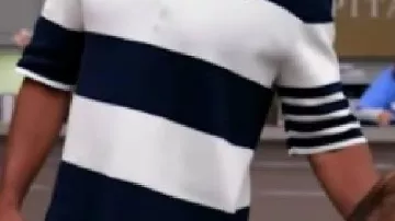 Striped Polo Tee worn by Andrea 'Andi' Barnes (KJ Smith) in Tyler Perry's Sistas