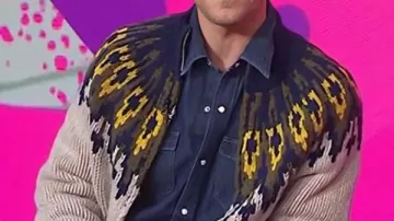 Knit Cardigan worn by Matt Rogers in Matt Rogers Lied About His Favorite Singer To Hide That He Was Gay In Middle School
