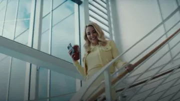 Self-portrait Yellow Crop Cardigan With Jewel Buttons worn by Lexi (Rebecca Rittenhouse) as seen in HIS & HERS (S01E01)