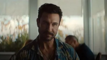 Hartford Palm Camp-Collar Floral-Print Cotton Shirt worn by Richard (Pablo Schreiber) as seen in HIS & HERS (S01E01)