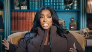 Alo Yoga Main Act Corset Puffer worn by Porsha Williams as seen in The Traitors (S04E01)