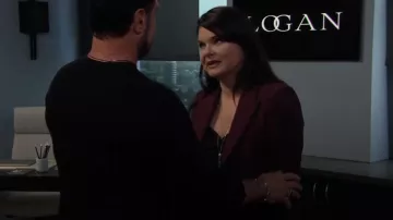 Alexis Bittar Stone Studded Chain Mesh Tassel Pendant Necklace worn by Katie Logan (Heather Tom) as seen in The Bold and the Beautiful on December 29, 2025