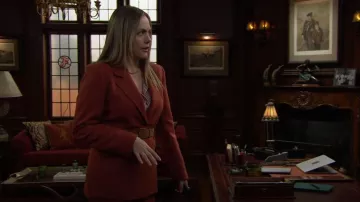 Zara Wide Belted Blazer worn by Hope Logan ( Annika Noelle) as seen in The Bold and the Beautiful on January 10, 2026