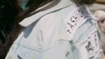 The Valley Persian Style 2026 Mercedeh Javid Patchwork Denim Jacket as seen in The Valley: Persian Style (S01E01)