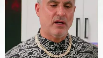 The Valley Persian Style S01 Reza Farahan Rope Print Shirt worn by (Reza Farahan) in The Valley: Persian Style