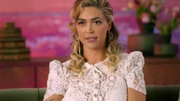 Self Portrait Embellished Lace Top worn by Sky Asakari as seen in The Valley: Persian Style (S01E01)