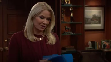 Collar declarativo multicadena Pavé de INC International Concepts que lleva Brooke Logan (Katherine Kelly Lang) tal como se ve en The Bold and the Beautiful el 10 de enero de 2026