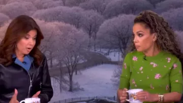Oscar de la Renta Floral Crystal and Sequin-embellished wool Sweater worn by Sunny Hostin as seen in The View on January 9, 2026