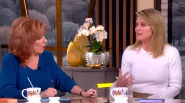 Eileen Fisher Italian Cashmere Ribbed V-Neck Top worn by Joy Behar as seen in The View on January 9, 2026