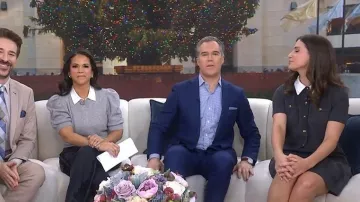 Sandro Short Pleated Dress with Rhinestones worn by Angie Lassman as seen in Today on January 12, 2026