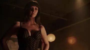 Black striped corset worn by Mary Mason (Katharine Isabelle) in American Mary movie