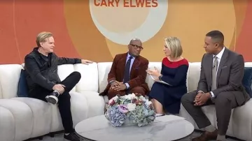 John Varvatos Brando Band Collar Leather Jacket worn by Cary Elwes as seen in Today on January 12, 2026