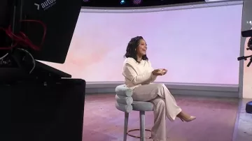 Reiss Lorna Drape Knitted Top worn by Sheinelle Jones as seen in Today on January 12, 2026