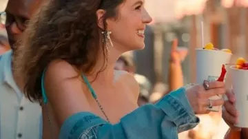 People We Meet On Vacation 2026 Rhinestone Fringe Jacket worn by Poppy Wright (Emily Bader) as seen in People We Meet on Vacation