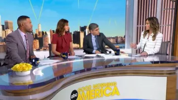 Alice + Olivia Denyson Boxy Jacket worn by Rhiannon Ally as seen in Good Morning America on January 9, 2026