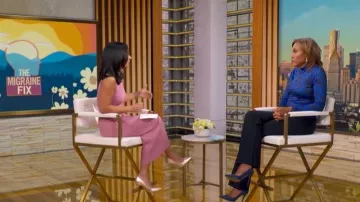 Robe midi en maille côtelée Adam Lippes portée par Tara Narula telle que vue dans Good Morning America le 12 janvier 2026
