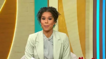 Club Monaco Twist Neck Top worn by Adriana Diaz as seen in CBS Mornings on December 31, 2025