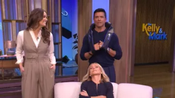 Maeve The Avery Wide-Leg Pleated Jumpsuit worn by Monica Manginelli as seen in LIVE with Kelly and Mark on January 8, 2026