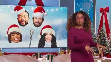 Vestido Seroya Isotta que lleva Jennifer Hudson visto en The Jennifer Hudson Show el 12 de diciembre de 2025