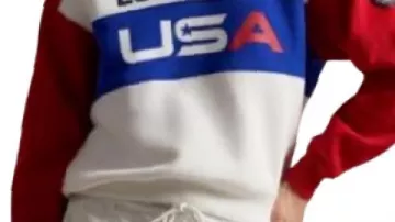 Team USA Polo Sweater worn by Hoda Kotb in Hoda Kotb & Stephanie Mills