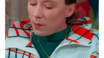 The Traitors US S04 White & Red Plaid Pleat Jacket worn by in The Traitors