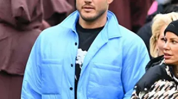 The Traitors US S4 Colton Underwood Blue Overshirt worn by (Colton Underwood) in The Traitors