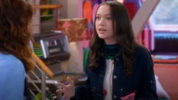 Avec Les Filles Combo Collar Crop Trucker Jacket worn by Tulip (Ruby Marino) as seen in Electric Bloom (S01E17)