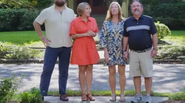 Anthropologie The Tobie Button Front Pleated Shirt Dress worn by Erin Napier as seen in Home Town (S10E02)