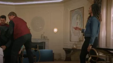 Free People Understated Leather Bandit Jacket worn by Nyla Harper (Mekia Cox) as seen in The Rookie (S08E01)