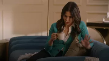 L'Agence Irvin Pointelle Cropped Cardigan worn by Bailey Nune (Jenna Dewan) as seen in The Rookie (S08E01)