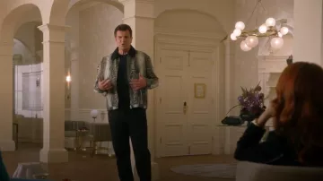 Zara Snake Print Jacket worn by John Nolan (Nathan Fillion) as seen in The Rookie (S08E01)