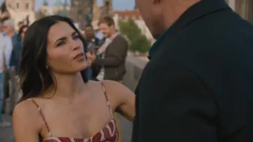 Zara Rustic Linen Midi Dress worn by Bailey Nune (Jenna Dewan) as seen in The Rookie (S08E01)