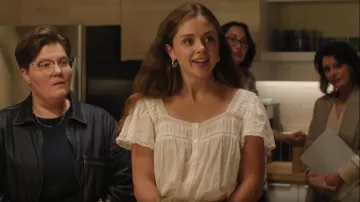 Gap Lace Trim Square Neck Top worn by Chelsey (Georgie Murphy) as seen in Small Achievable Goals (S02E01)