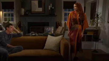 Ledamon 100% Silk Kimono Long Robe in Landscape Golden worn by Sally Spectra (Courtney Hope) as seen in The Young and the Restless on January 10, 2026