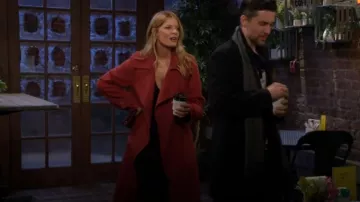 LaMarque Margaret Coat in Rosewood worn by Phyllis Summers (Michelle Stafford) as seen in The Young and the Restless on January 12, 2026