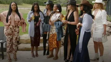 Jean Paul Gaultier Denim Mermaid Maxi Dress worn by Keiarna Stewart as seen in The Real Housewives of Potomac (S10E14)