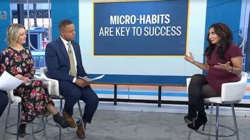 Theory Tailored Zip-Front Mini Dress worn by Taz Bhatia as seen in Today on  January 13, 2026