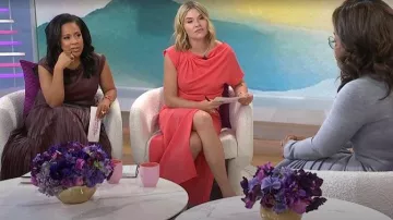 Proenza Schouler White Label Rosalyn Pleated Faux Leather Midi-Skirt worn by Sheinelle Jones as seen in Today with Jenna & Sheinelle  on January 13, 2026