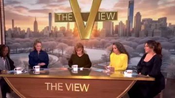 Doen Quintessa Tie-detailed Shirred Organic Cotton-poplin Midi Dress worn by Alyssa Farah Griffin as seen in The View on January 13, 2026