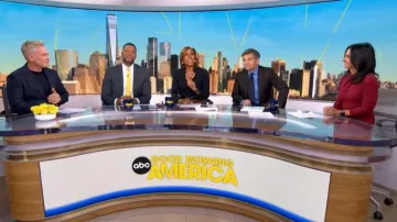 Fifteen Twenty Tasha Turtleneck Midi Dress worn by Tara Narula as seen in Good Morning America on January 13, 2026