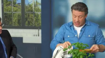 Aubin Foston Denim Shirt worn by Jamie Oliver as seen in Good Morning America on  January 13, 2026
