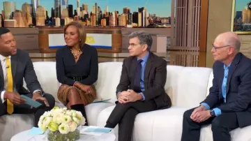 Burberry Prorsum Striped Knit Pencil Skirt worn by Robin Roberts as seen in Good Morning America on January 13, 2026